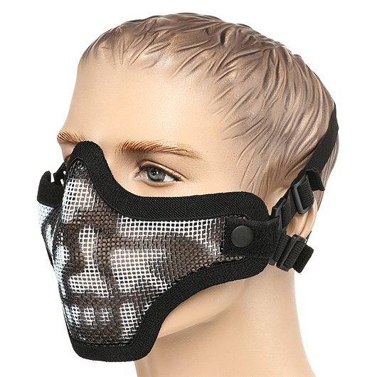 ASG Strike Systems Full Mesh Mask Airsoft Gittermaske mit Totenkopf Lower Face schwarz