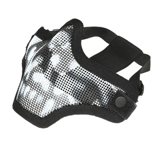 ASG Strike Systems Full Mesh Mask Airsoft Gittermaske mit Totenkopf Lower Face schwarz Bild 3