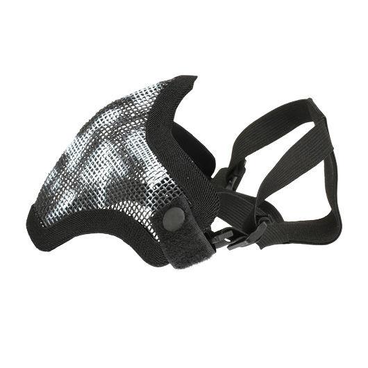 ASG Strike Systems Full Mesh Mask Airsoft Gittermaske mit Totenkopf Lower Face schwarz Bild 4