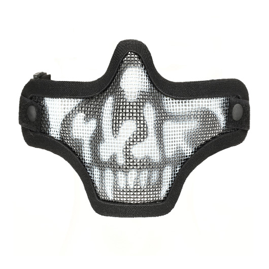 ASG Strike Systems Full Mesh Mask Airsoft Gittermaske mit Totenkopf Lower Face schwarz Bild 5
