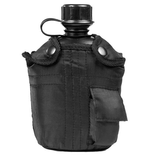 Mil-Tec Feldflasche 1 Liter Kunststoff inkl. Hülle schwarz
