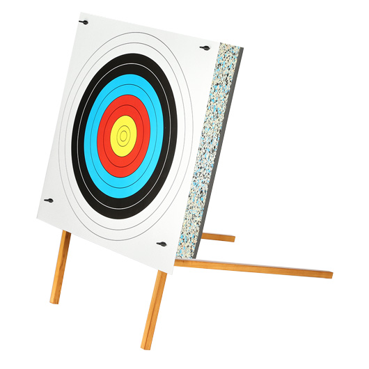EK Archery Schaumstoff Ziel 60x60x10 cm inkl. Ständer, Zielscheibe, Pins - bis 35 lbs
