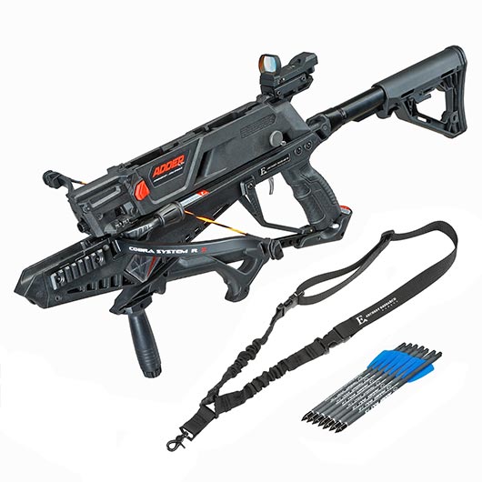 EK Archery Research Repetierarmbrust Cobra System Adder 130 lbs schwarz inkl. RedDot und 5 x Bolzen