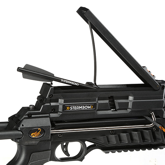 Steambow Repetierarmbrust AR-6 Stinger II Compact mit Magazin 35 lbs schwarz inkl. 6 Pfeile Bild 5