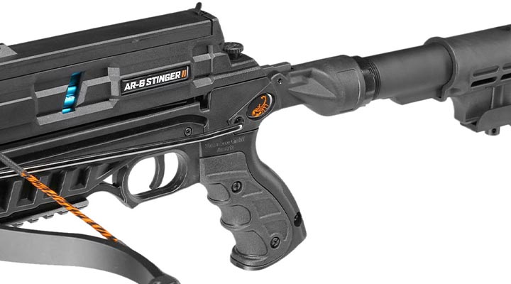 Steambow Repetierarmbrust AR-6 Stinger II Tactical Version 2023 mit Magazin 55 lbs schwarz inkl. 6 Pfeile Bild 10