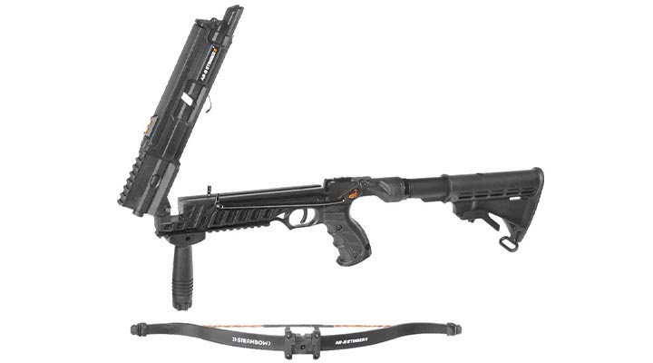 Steambow Repetierarmbrust AR-6 Stinger II Tactical Version 2023 mit Magazin 55 lbs schwarz inkl. 6 Pfeile Bild 3