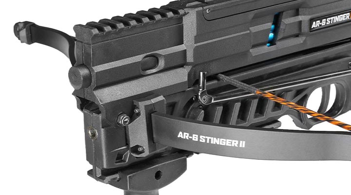 Steambow Repetierarmbrust AR-6 Stinger II Tactical Version 2023 mit Magazin 55 lbs schwarz inkl. 6 Pfeile Bild 9