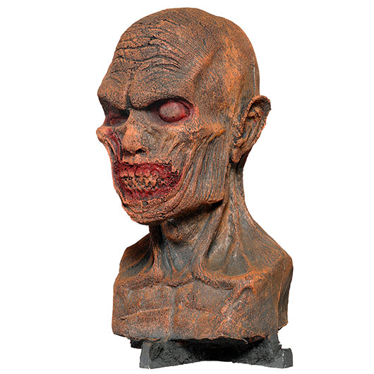 Zombiekopf lebensgro aus Schaumgummi