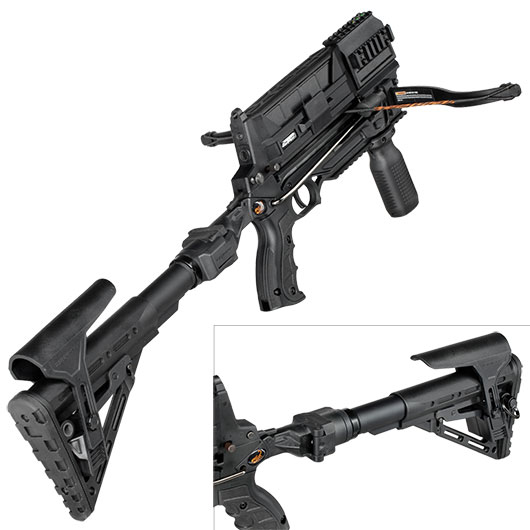 Steambow Repetierarmbrust AR-Series M10 Tactical 75 lbs schwarz Komplettset inkl. Transportkoffer Bild 5