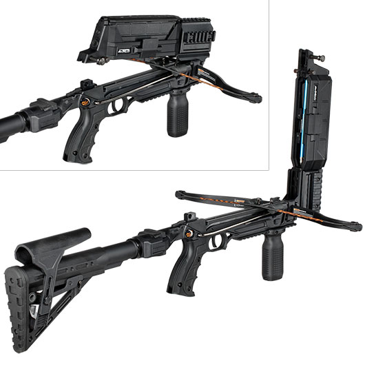 Steambow Repetierarmbrust AR-Series M10 Tactical 75 lbs schwarz Komplettset inkl. Transportkoffer Bild 6