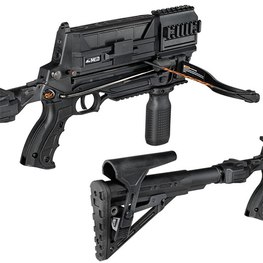 Steambow Repetierarmbrust AR-Series M10 Tactical 75 lbs schwarz Komplettset inkl. Transportkoffer Bild 7