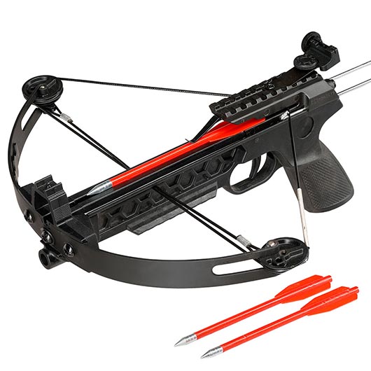 JS-Archery Compound Pistolenarmbrust 50 lbs / 120 fps Set mit 3 Bolzen schwarz