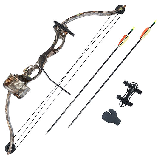 EK Archery Kirupira Compound Jugend Bogen Set 15 - 20 lbs inkl. K�cher / Pfeile / Armschutz camo