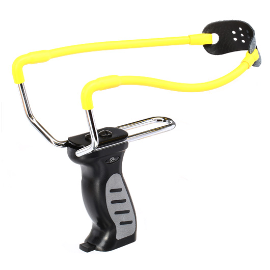 Slingshot Schleuder Steinschleuder mit Spendermagazin im Griff schwarz