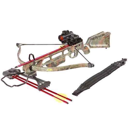 Armbrust Jaguar Recurve 175 lbs wood-camo Komplettset inkl. Zielgert Kcher und viel Zubehr