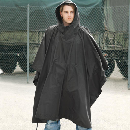 Poncho Ripstop schwarz