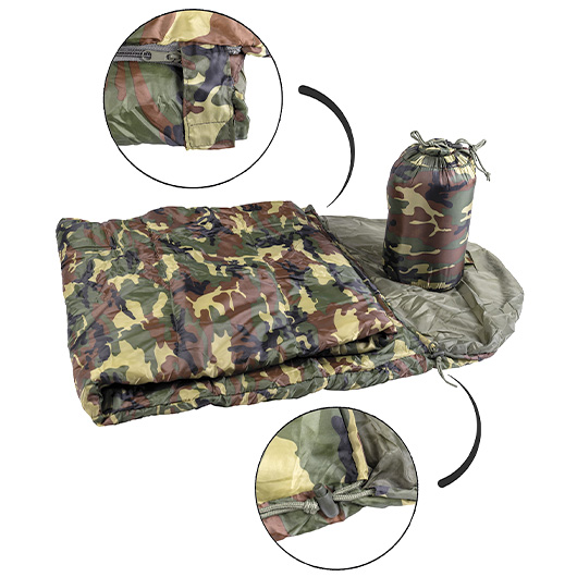 Mil-Tec Schlafsack Commando woodland Bild 1