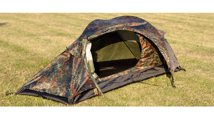 Mil-Tec EINMANNZELT RECOM FLECKTARN Zelt Outdoor Camping 