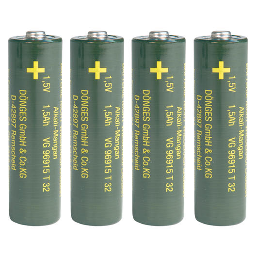 Militärbatterie Microzelle AAA, 4 Stück