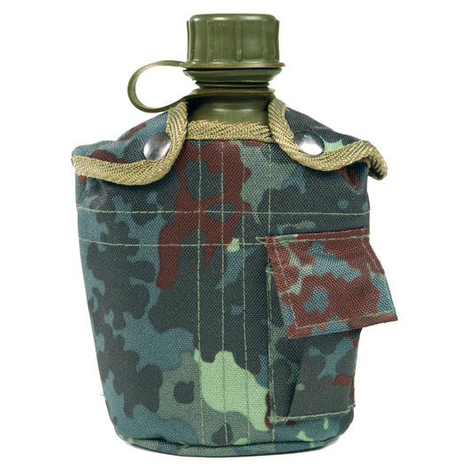 Mil-Tec Feldflasche 1 Liter Kunststoff inkl. Hlle flecktarn