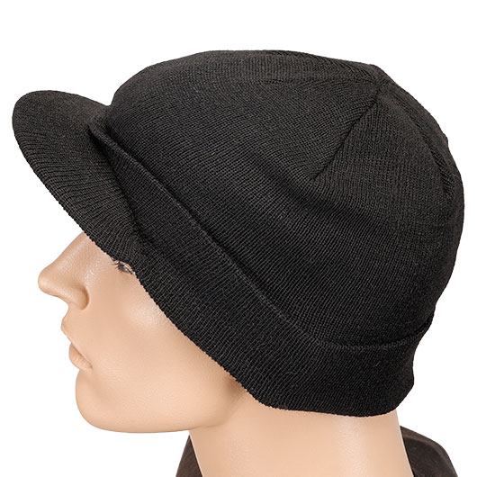 US Watch Cap mit Schirm Wolle schwarz Bild 3