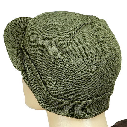 US Watch Cap mit Schirm Wolle oliv Bild 1