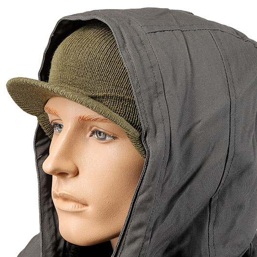 US Watch Cap mit Schirm Wolle oliv Bild 6