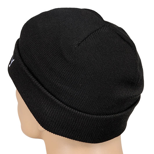 MFH Rollmtze schwarz Feinstrick mit Security bestickt Bild 1