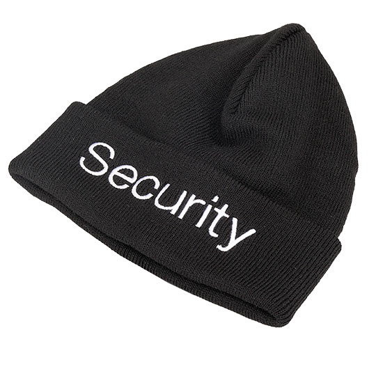 MFH Rollmtze schwarz Feinstrick mit Security bestickt Bild 2