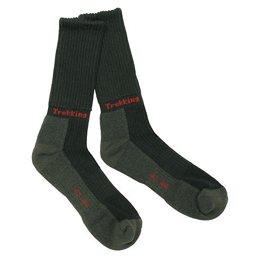 Trekkingsocken, oliv mit Frotteesohle