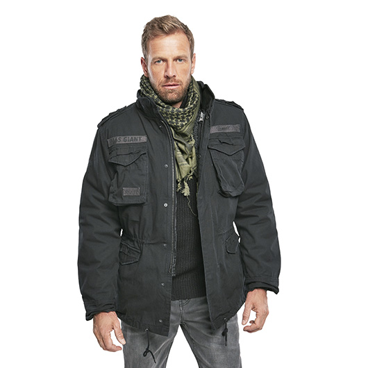 Brandit Jacke M65 Giant schwarz mit herausnehmbarem Futter Bild 1