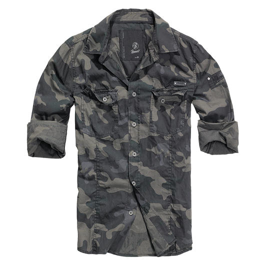 Brandit Hemd Slim Fit Shirt dark camo Bild 1