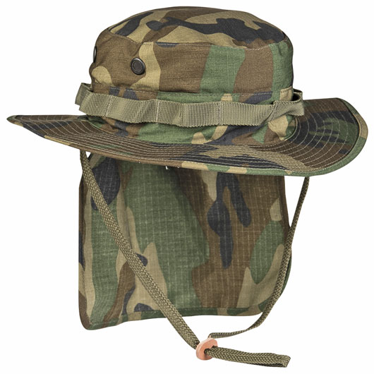 Mil-Tec Britischer Buschhut Boonie R/S mit Nackenschutz woodland