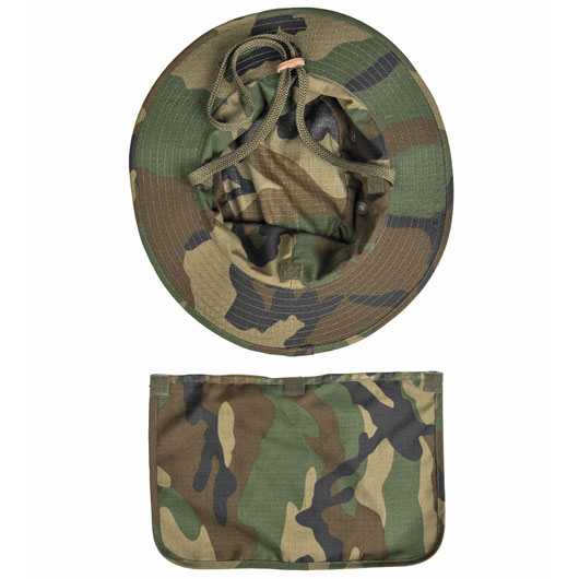 Mil-Tec Britischer Buschhut Boonie R/S mit Nackenschutz woodland Bild 1