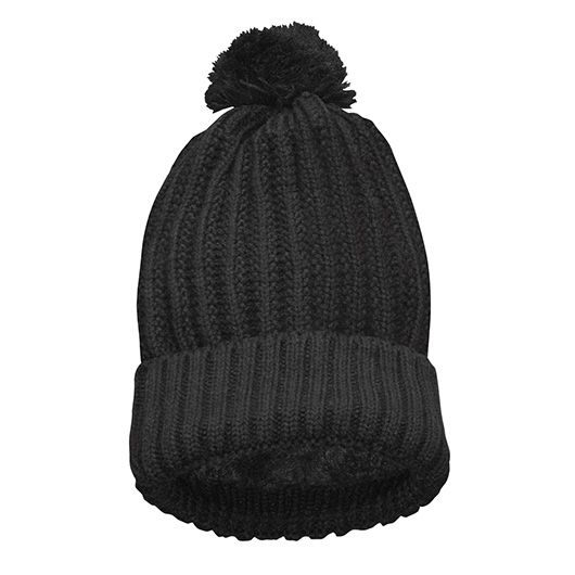 Mc Allister Strickmtze Basic schwarz mit Bommel