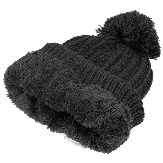 McAllister Strickm�tze schwarz mit Teddy-Fleece gef�ttert Bild 3