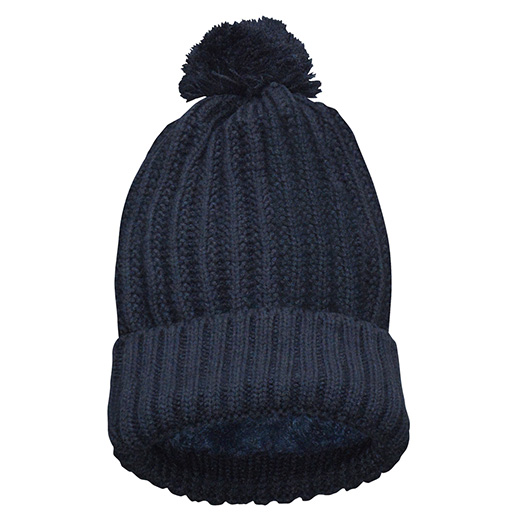 McAllister Strickmtze navy mit Teddy-Fleece gefttert