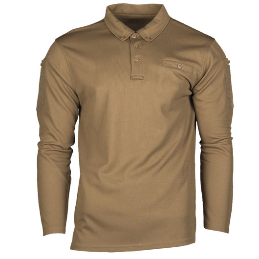 Mil-Tec Poloshirt Langarm Tactical Quick Dry dark coyote