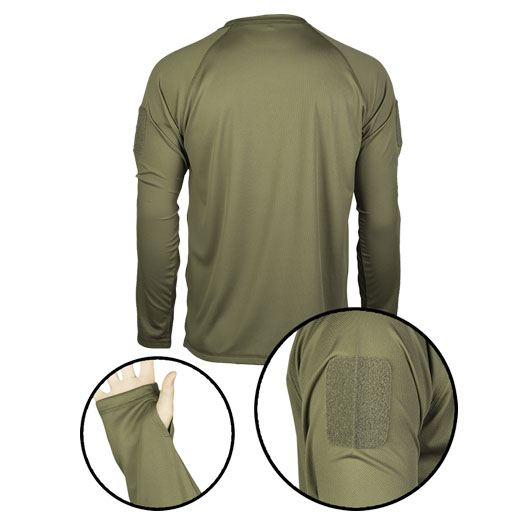 Mil-Tec Langarmshirt Tactical Quick Dry oliv Bild 2