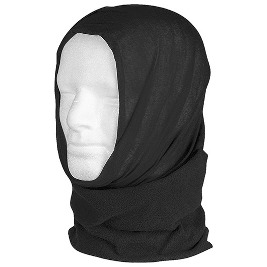 Mil-Tec Multifunktionstuch Headgear Fleece schwarz Winterversion