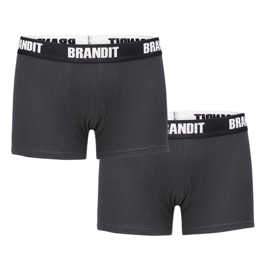 Brandit Boxershorts Logo 2er Pack schwarz