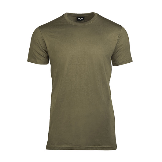 T-Shirt Basic Baumwolle grau-oliv