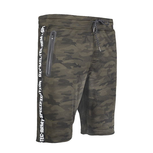 Mil-Tec Shorts Sweat Training Pants black woodland