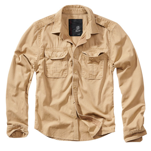 Brandit Hemd Vintage Shirt langarm camel