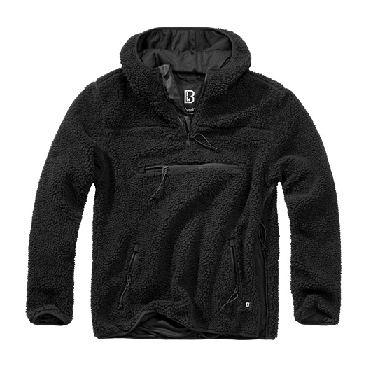 Brandit Kapuzenpullover Teddy Fleece Worker schwarz