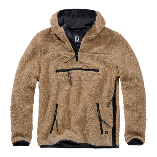 Brandit Kapuzenpullover Teddy Fleece Worker camel