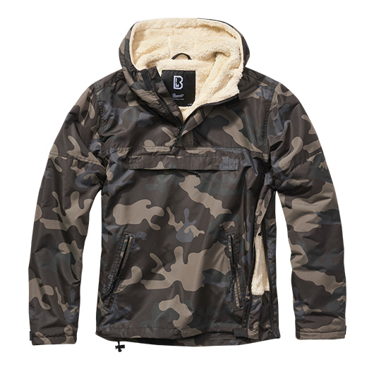 Brandit Windbreaker Sherpa darkcamo Teddyfell wind- und wasserabweisend