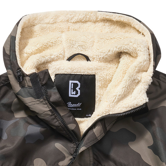 Brandit Windbreaker Sherpa darkcamo Teddyfell wind- und wasserabweisend Bild 1