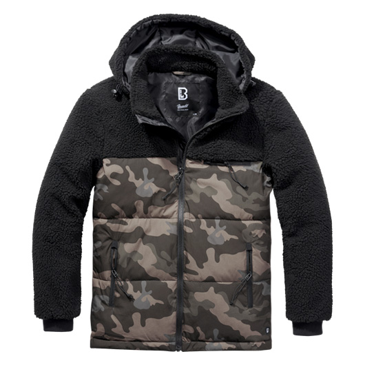 Brandit Teddyfleece Jacke Jackson schwarz/darkcamo