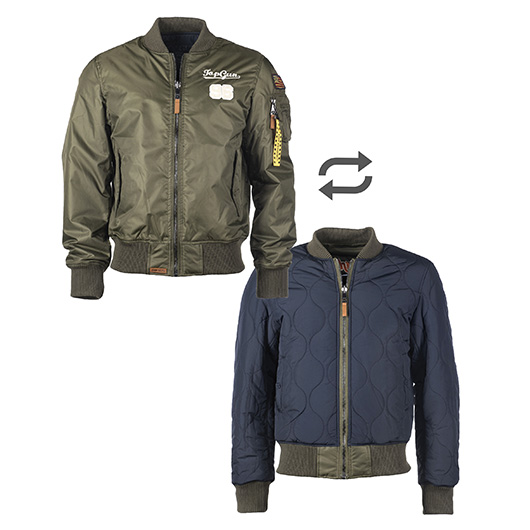 Top Gun Fliegerjacke Tomcat Oliv Wendejacke